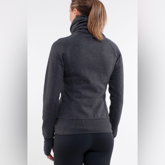 Lululemon Cuddle Up dark grey with sparkles cowl neck Jacket size S (6-8) - Picture 2 of 11